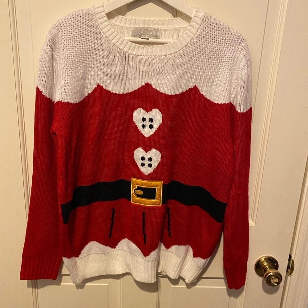 Carolyn Taylor Mrs. Clause Holiday Sweater Petite SIZE PM